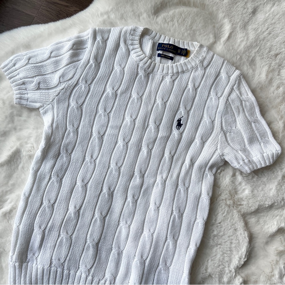 Polo Ralph Lauren Shortsleeved Cable Knit Cotton Sweater